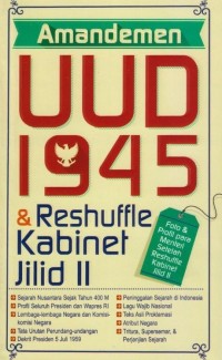 Amandemen UUD 1945 & Reshuffle Kabinet Jilid II